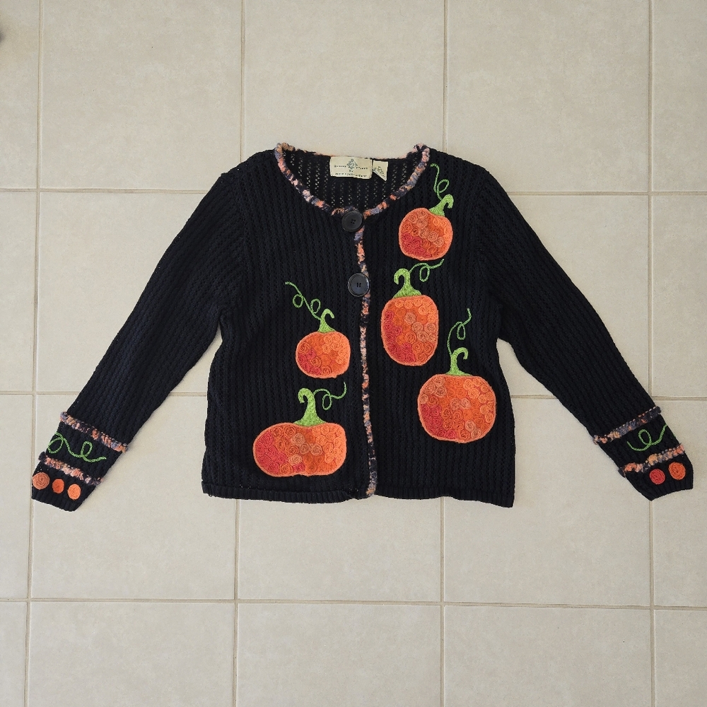 Design Options Philip&Jane Gordon XL Fall Pumpkin Button Down Cardigan Sweater